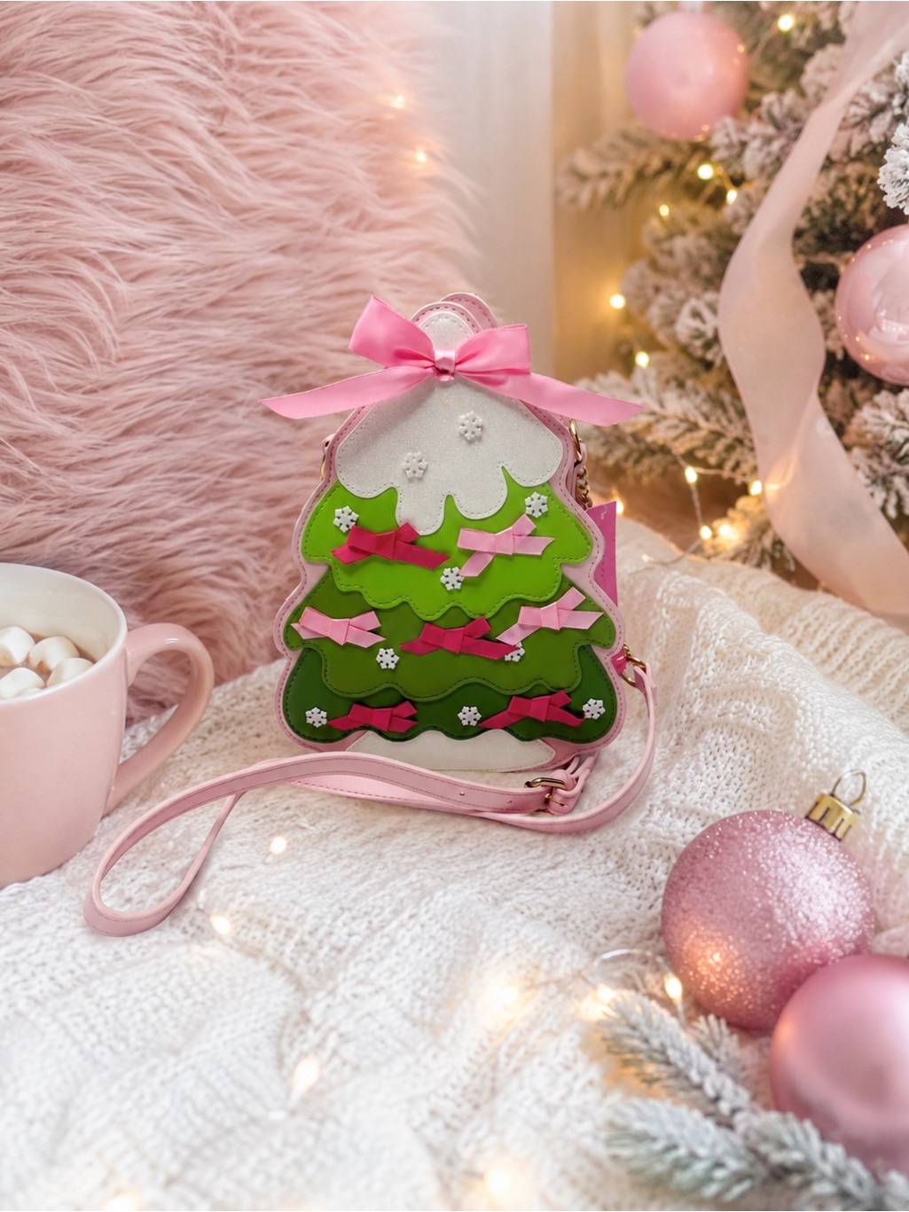 Nwt Betsey Johnson Christmas Tree Crossbody Purse - New With Defects